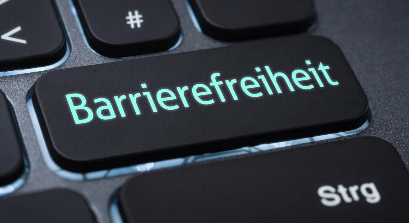 barrierefreiheit button auf einer laptop tastatur