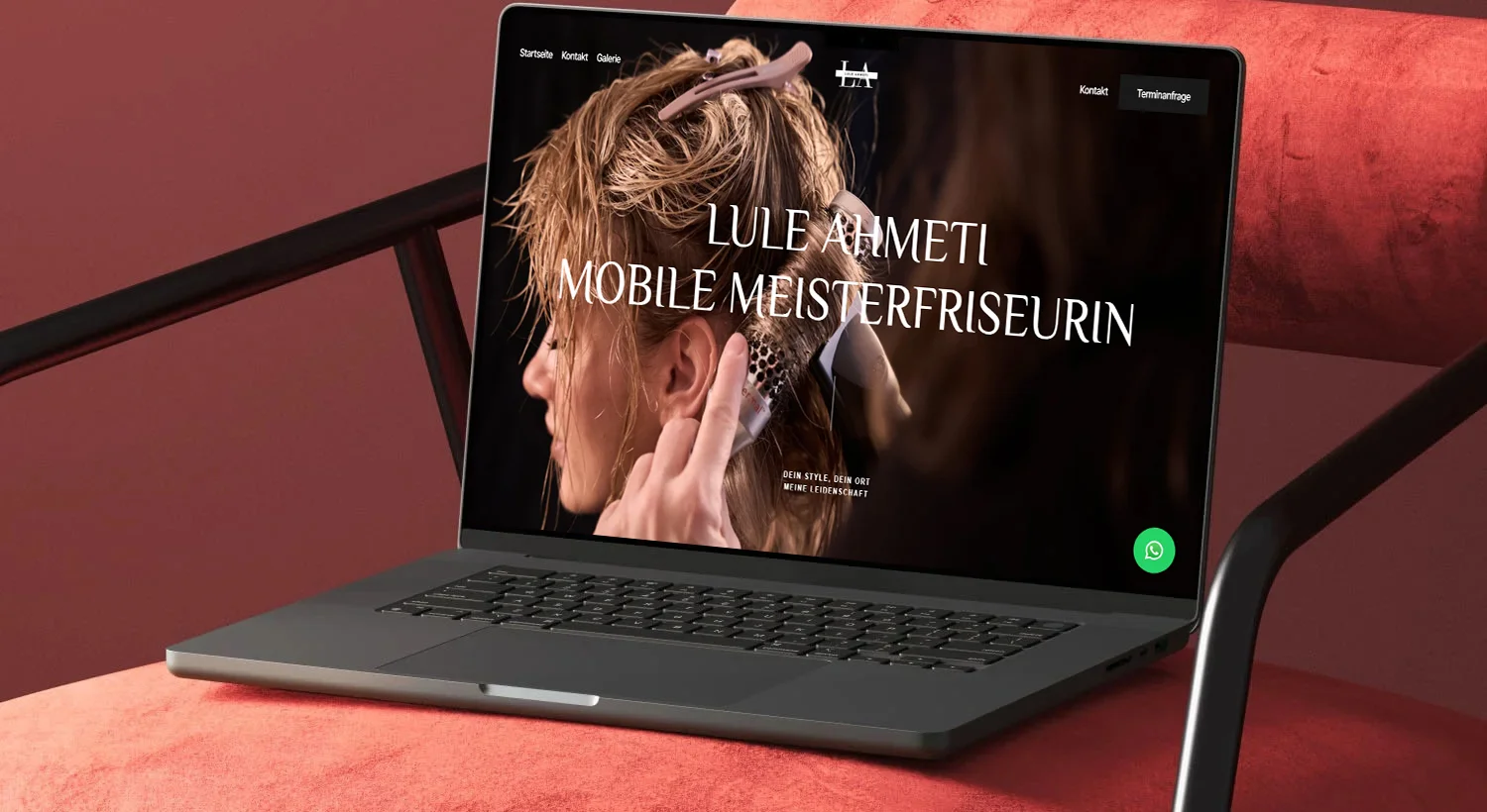 kundenwebsite in einem laptop