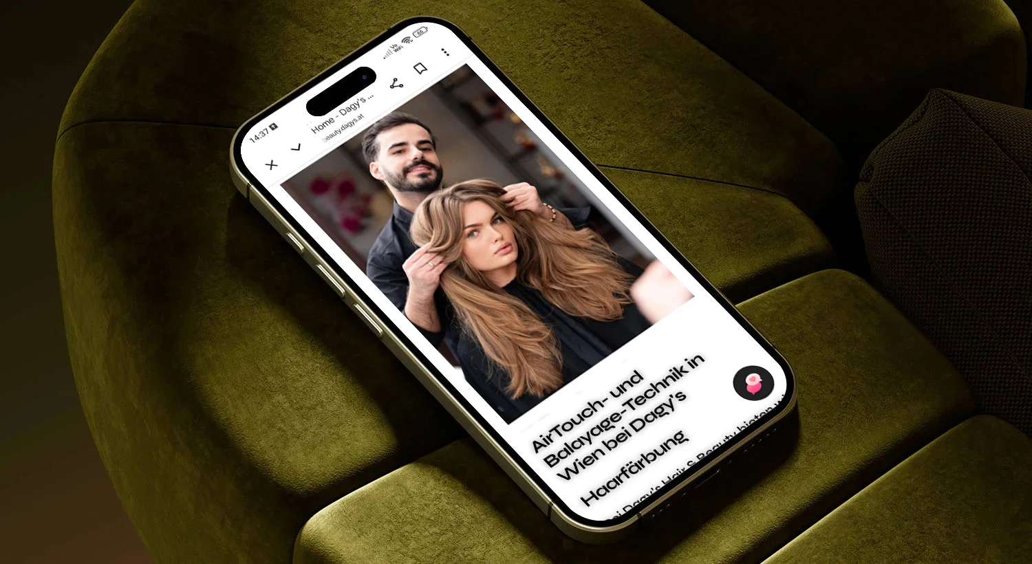 Referenz Dagy’s: mobile Website auf einem Smartphone